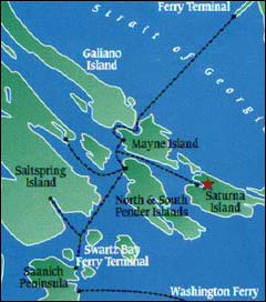 Location map of Saturna Island